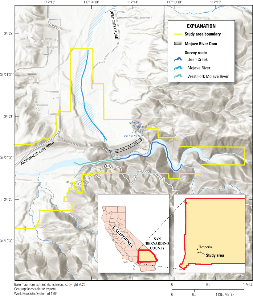 1. Least Bell’s Vireo and Southwestern Willow Flycatcher study area on a map.