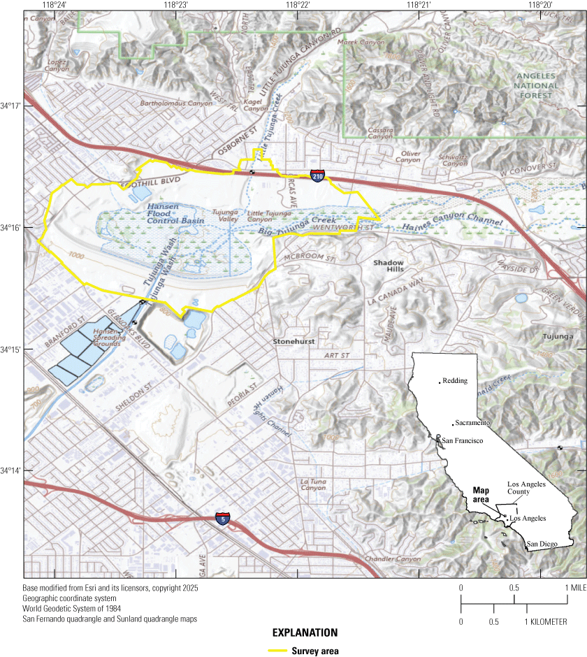 1. Topographic map with survey area outlined.