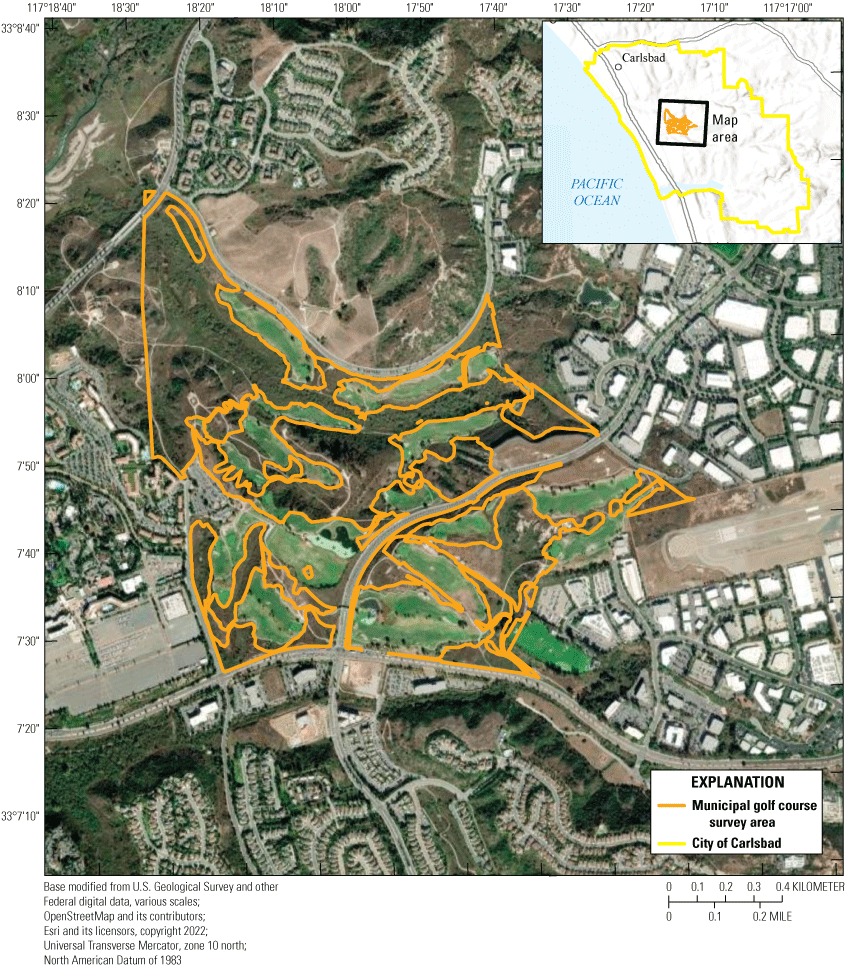 3. The location of the Southwestern Willow flycatcher survey area at Municipal Golf
Course within the City of Carlsbad Preserve.
