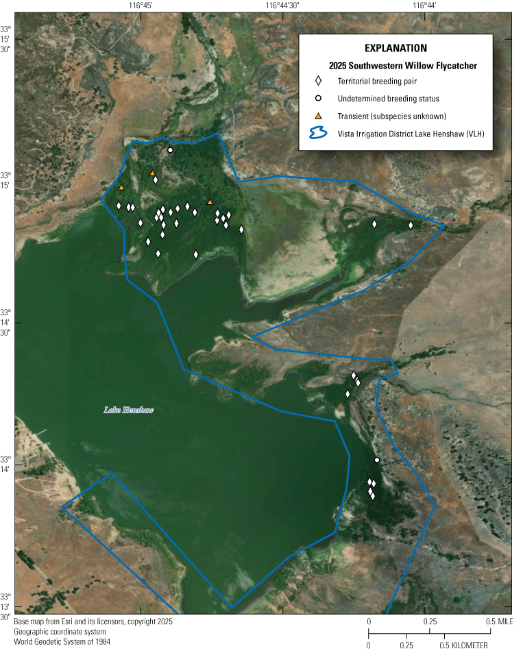 2. Overview of the study area with colored lines and symbols for described features.