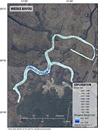 Thumbnail image showing downloadable shapefile of grid error for Weeks Bayou