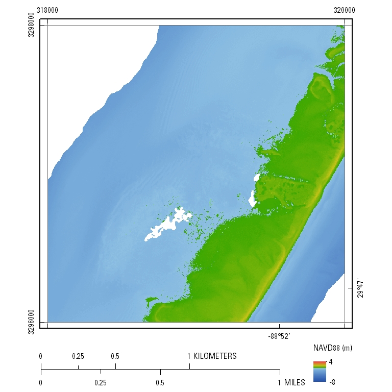 Chandeleur Islands Coastal Topography