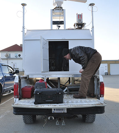 Various CLARIS instruments mounted atop the mobile CLARIS unit