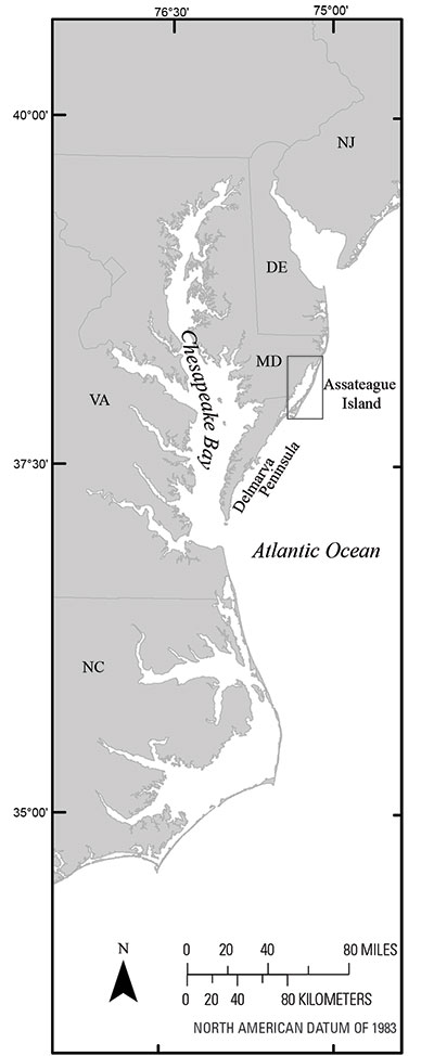 Regional map of the mid-Atlantic states with location of study area indicated by the black box. 