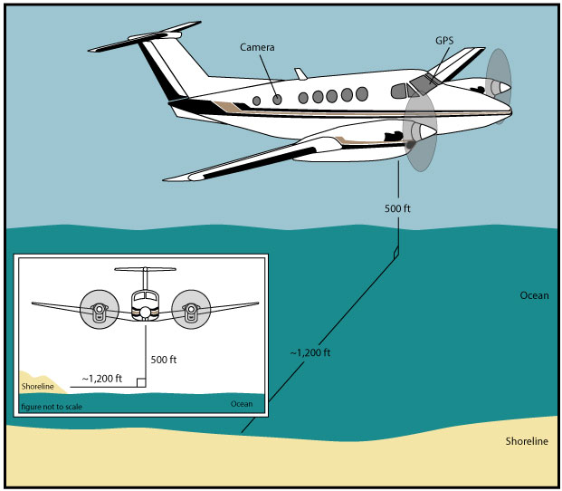 Figure 2. Acquisition geometry for 2008 Post-Hurricane Ike aerial survey