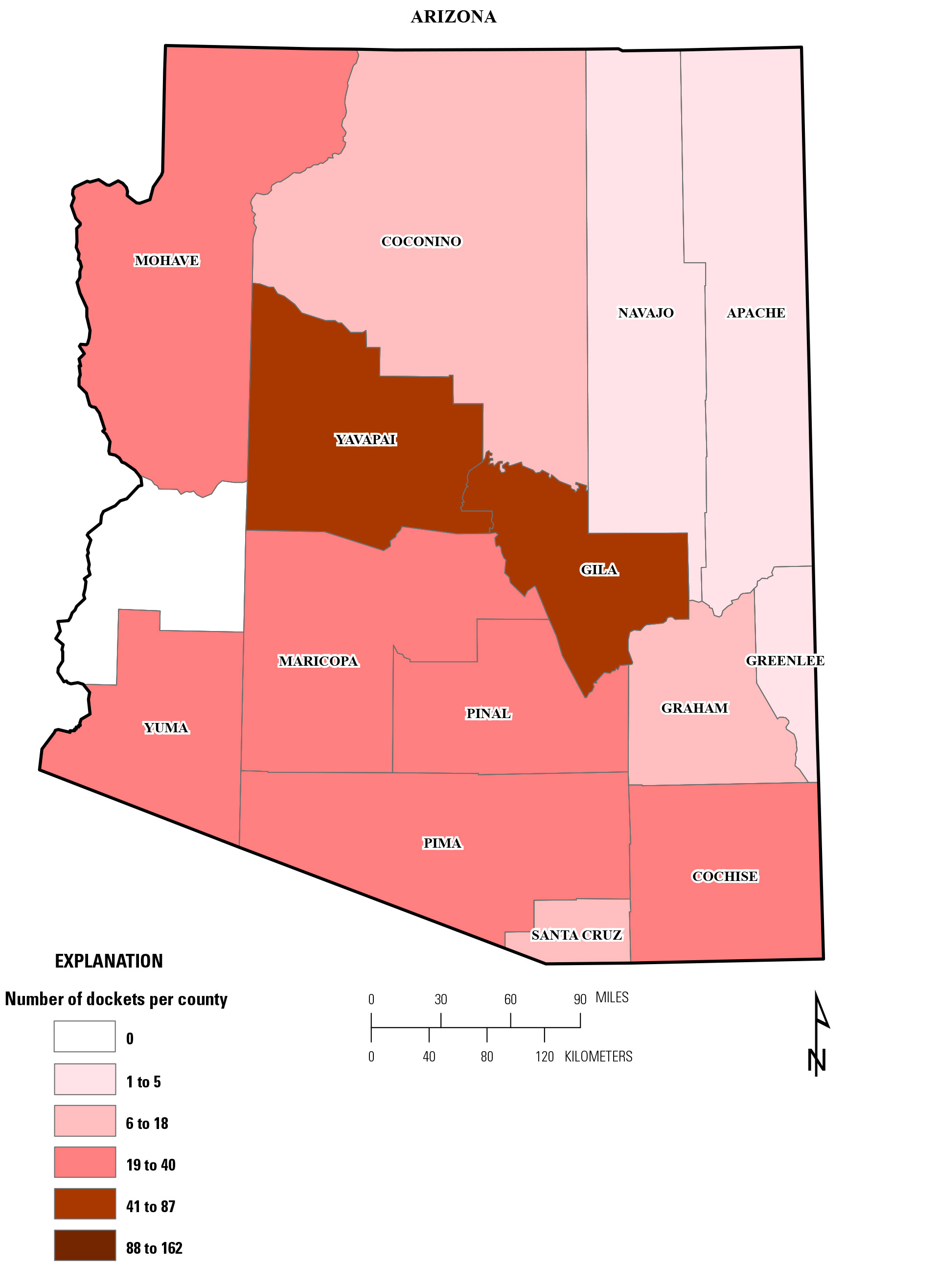 Map showing all Arizona DMA, DMEA, OME dockets