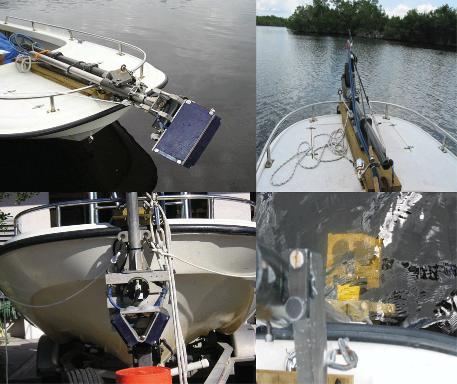 Interferimetric swath system set up on survey boat.