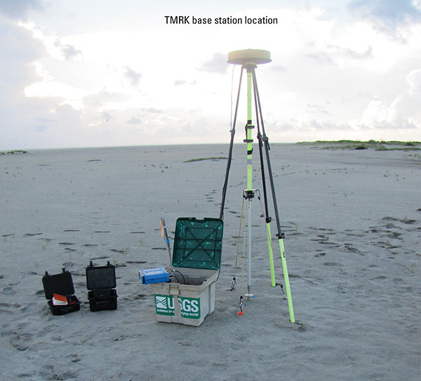 Photograph of the southernmost benchmark (TMRK) occupied during the 2013 bathymetry surveys.