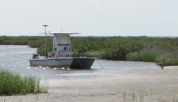 Figure 4.	Photograph of the R/V Jabba Jaw at anchor. Photograph by USGS, 2016.