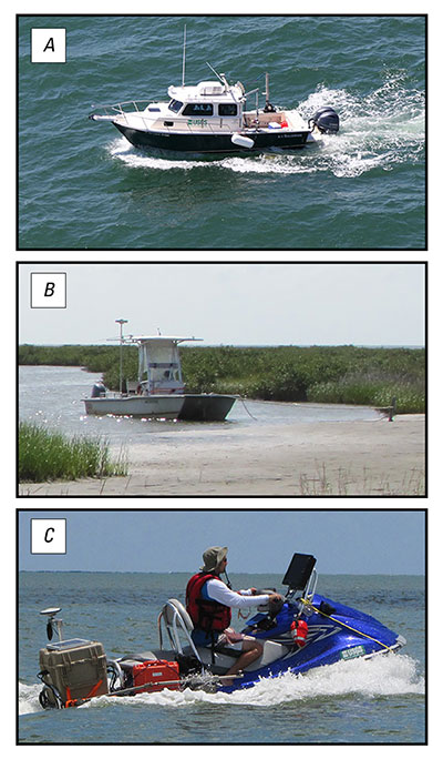 Photographs of the 3 research vessels used to collect data.