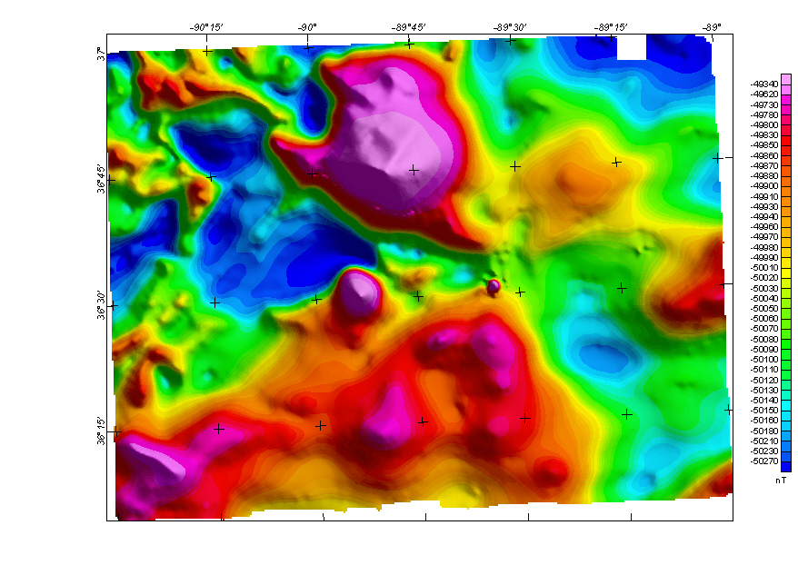 USGS Survey 1021 and MO11 Aeromagnetic Map