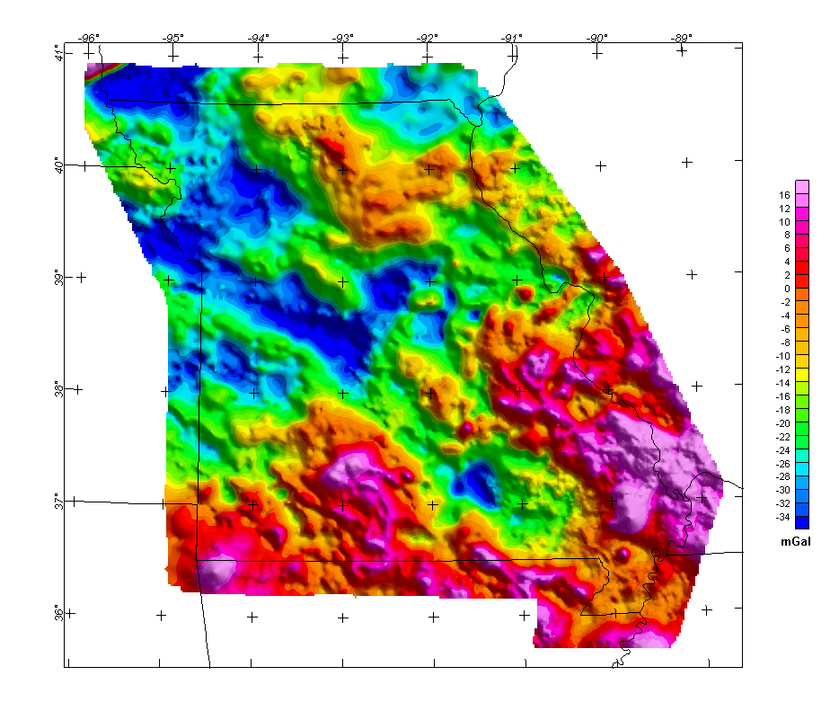 Missouri Isostatic Gravity Anomaly Map