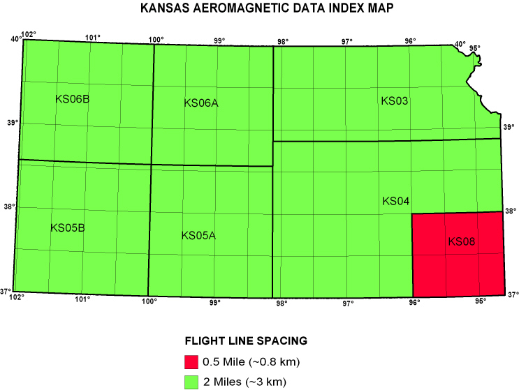 Kansas Aeromagnetic Data Index Map