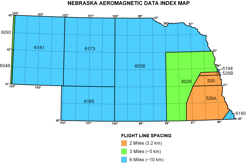 Nebraska Aeromagnetic Data Index Map