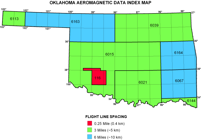 Oklahoma Aeromagnetic Data Index Map