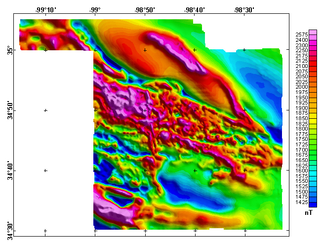 Wichita Mountains, Oklahoma, Survey 0116 Aeromagnetic Map