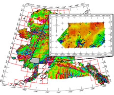 thumbnail of Merged Aeromagnetic Anomaly Image of Alaska and link to Downloads