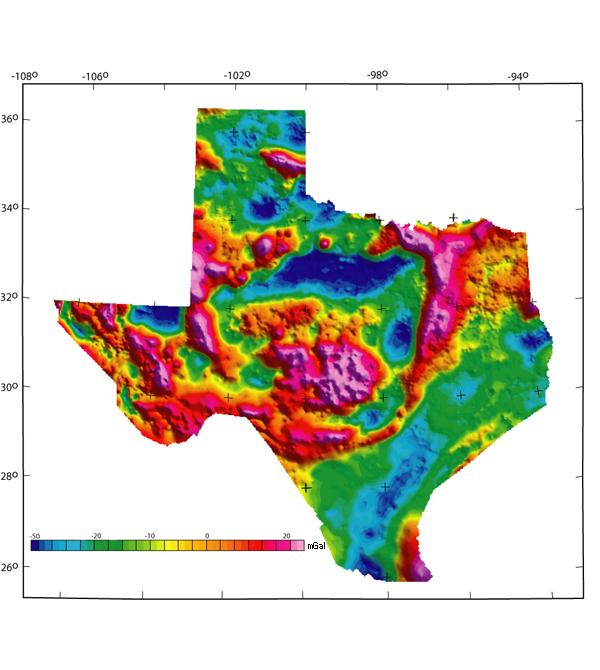 Texas Isostatic Gravity Anomaly Map