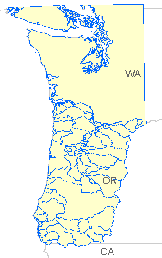 Pacific northwest shoreline and watersheds
