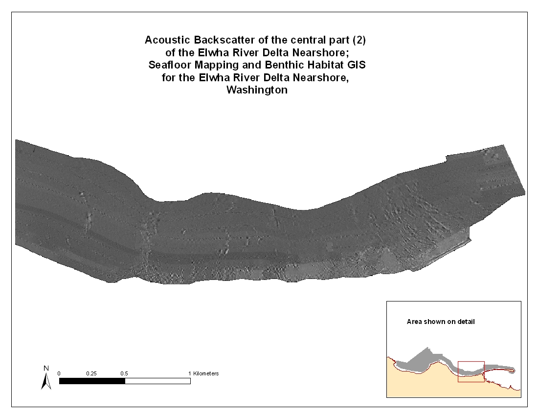 Map showing backscatter data for the central part (2) of cruise K-1-05-PS