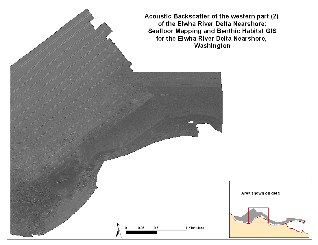 Map showing backscatter data for the western part (2) of cruise K-1-05-PS