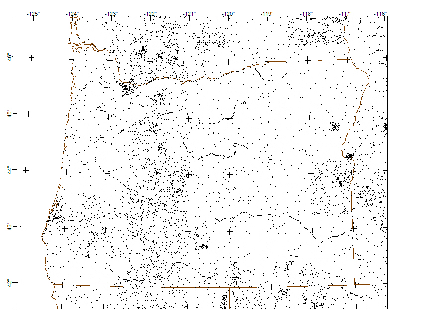 Oregon Gravity Station Locations