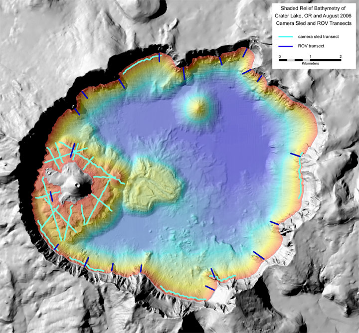 Figure 3. Shaded-Relief Bathymetry Image of Crater Lake, Oregon