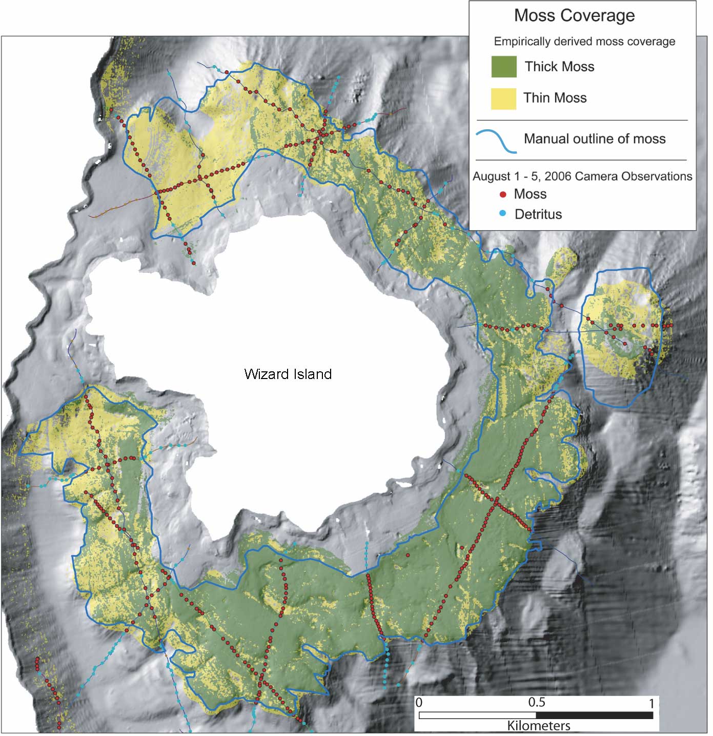 Figure 8. Coverage of Moss Over Wizard Island Platform, Crater Lake, Oregon
