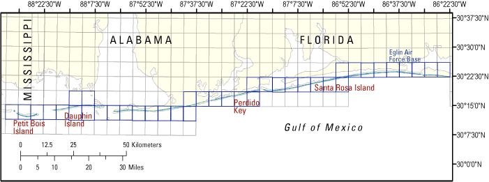DOQQ Map of the western side of Northern Gulf of Mexico