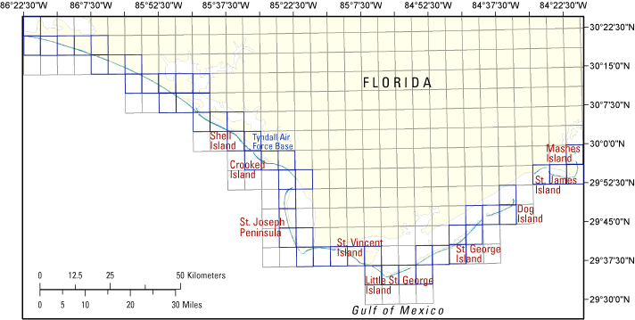 DOQQ Map of eastern side of Northern Gulf of Mexico