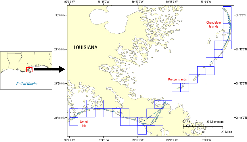 Quarter-Quad Map of Louisiana, UTM Zone 16