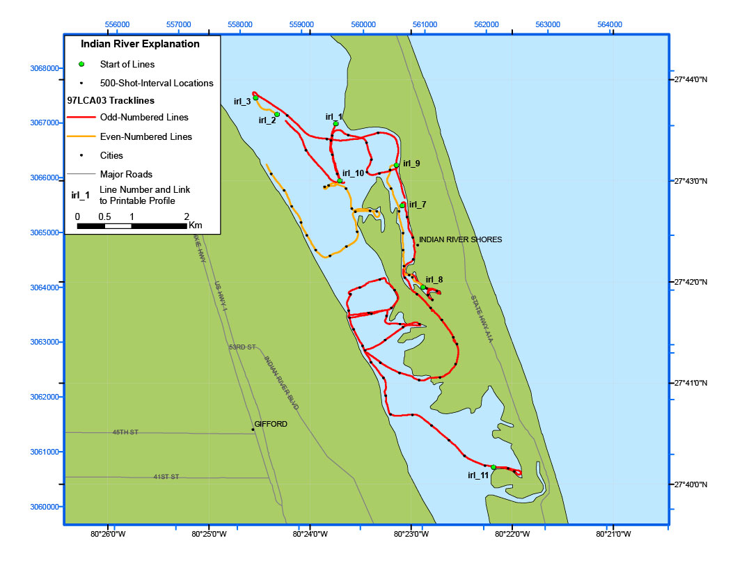 Zoomed in View of Indian River Lagoon Map