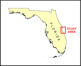 map of Florida showing study area