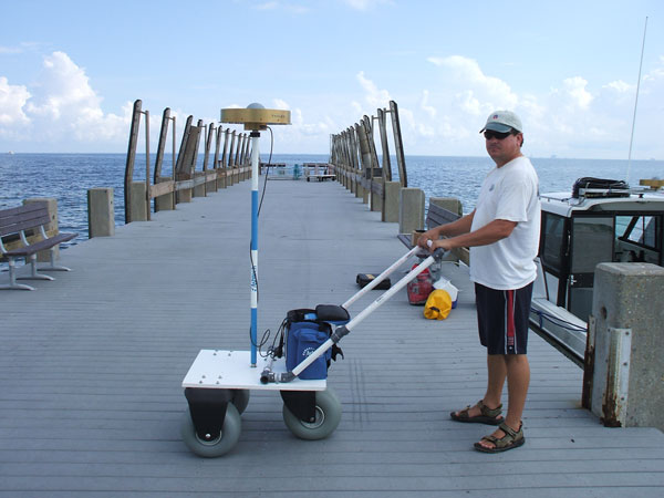 Portable buggy used for kinematic shoreline survey