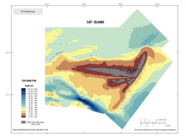 Image showing 50 m bathymetry grid of Cat Island.