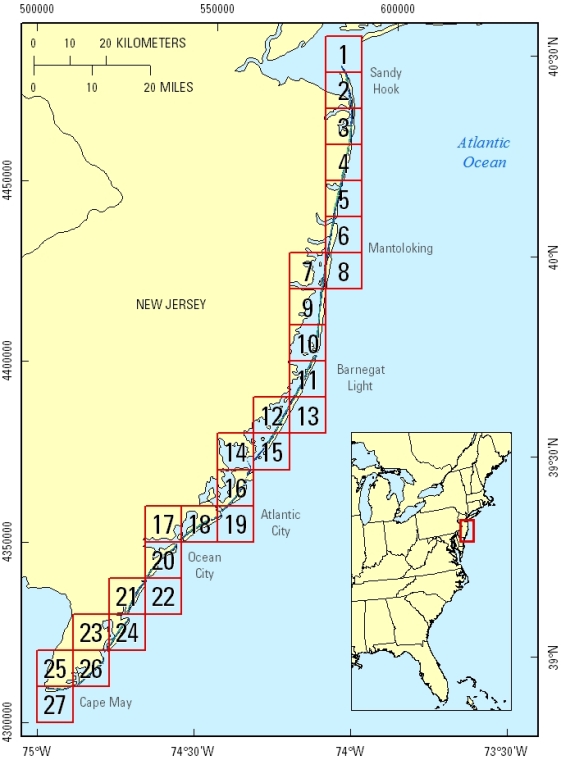 UTM Map of the New Jersey coastline