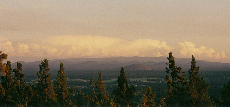Newberry Volcano (USGS photograph by David W. Ramsey.)]