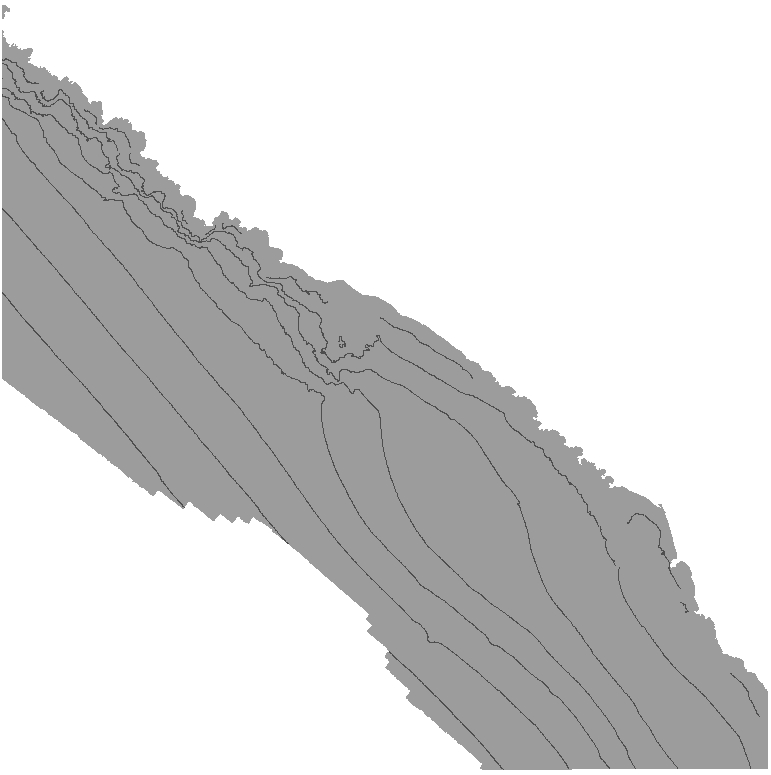 Bathymetry contour lines Offshore of Fort Ross.