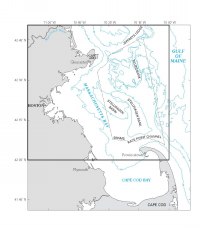 Figure 5.  Boundary of 1:125,000 scale map of Massachusetts Bay.