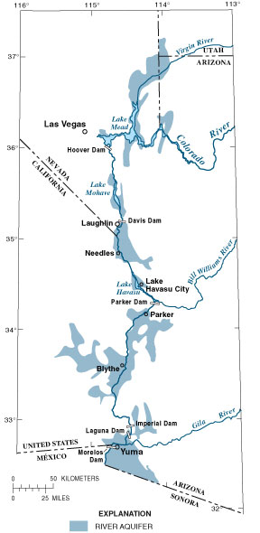 The Colorado River basin and river aquifer