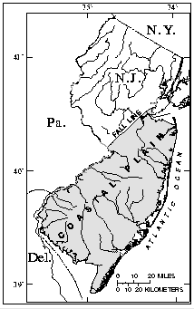 Map of New Jserey Coastal Plain