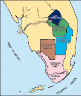 Map of federal lands, water conservation areas, and everglades agricultural area
