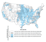 Fig 1 - Areas in the U.S. most vulnerable to nitrate contamination of ground water generally have well-drained soils and high nitrogen input...