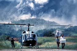 Helicopter delivers scientists to monitoring site near Mount Pinatubo's vents