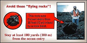 Diagram: Avoid flying rocks.