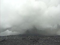 Onshore winds can blow steam plume from the lava entering the ocean.