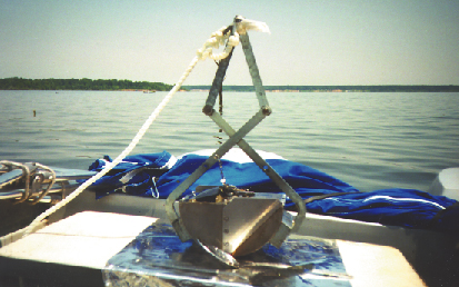 Figure 3. Photograph showing ponar sampler used to collect sediment from Wright Patman Lake (photograph by J.D. Benton, U.S. Geological Survey).