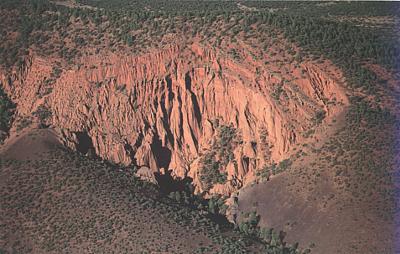Aerial view of Red Mountain cinder cone, Arizona