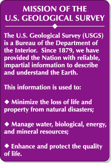 Inset describing the Mission of the U.S. Geological Survey. (Click to view larger image)