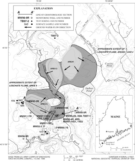 Site map for the Saco Landfill